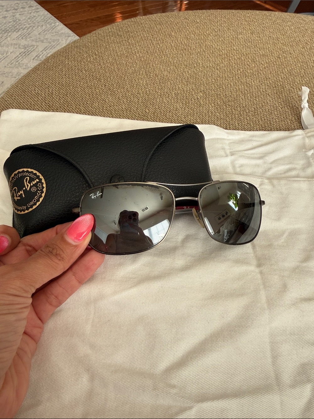 Ray-Ban Metal Sunglasses in Black with Gray Lenses